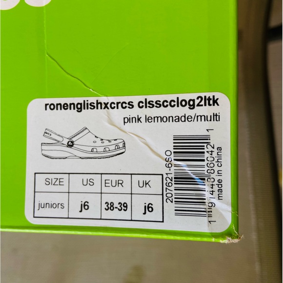 NWT CROCS 🦏Party Animal🐊 Sz-J6 Big Kids Shoes w/Non-Removable J-Bits Charms 1💡Up - Picture 12 of 16